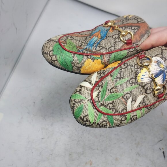 Gucci Beige Princetown Tien Motif GG Slide Loafer Slip On Mule - Picture 9 of 9